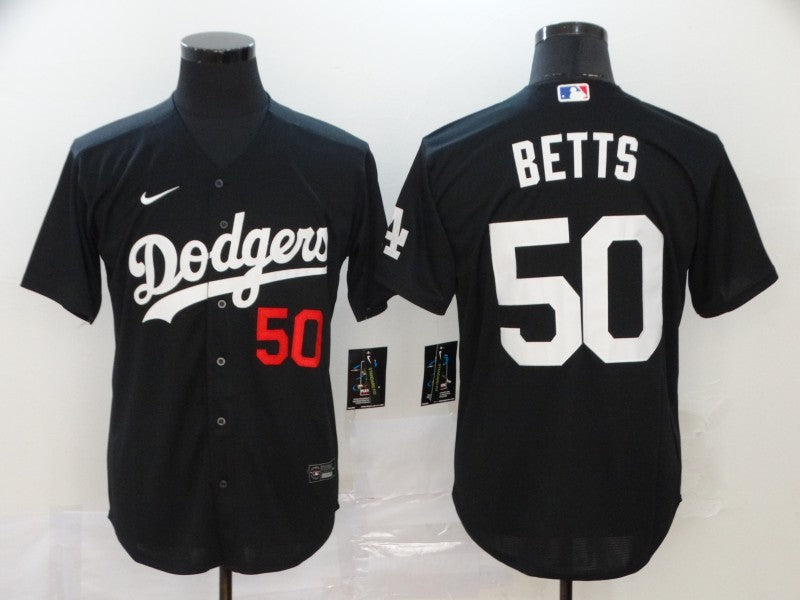 Men's Los Angeles Dodgers Mookie Betts #50 Black Stitched Jersey1 baseball jersey product view 1