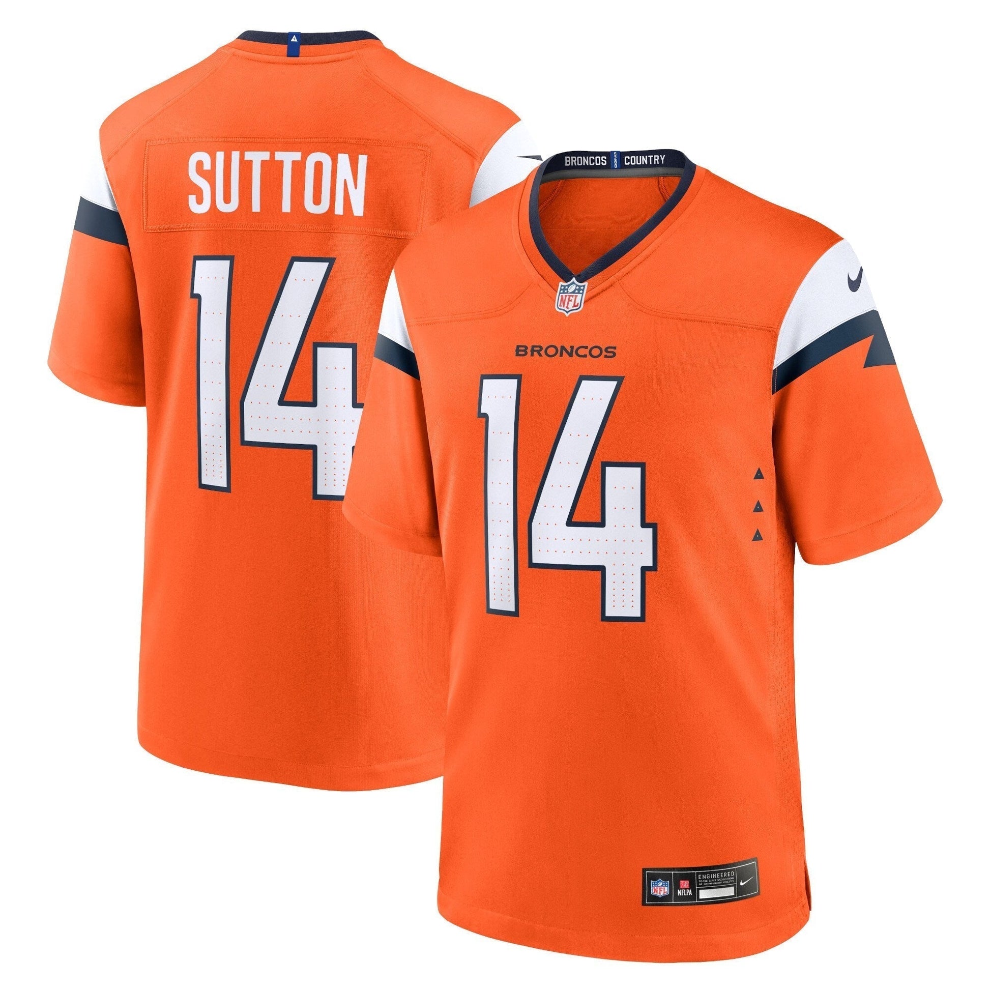 Courtland Sutton Denver Broncos Nike Mile High Collection Game Jersey - Orange football jersey product view 1