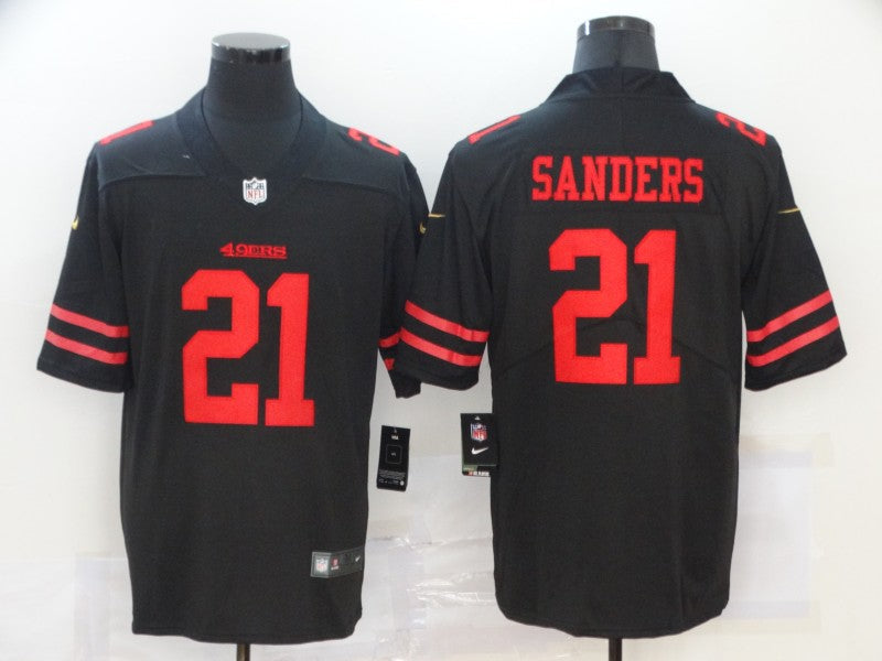 Men's San Francisco 49ers Deion Sanders #21 Black Game Jersey1 football jersey product view 1