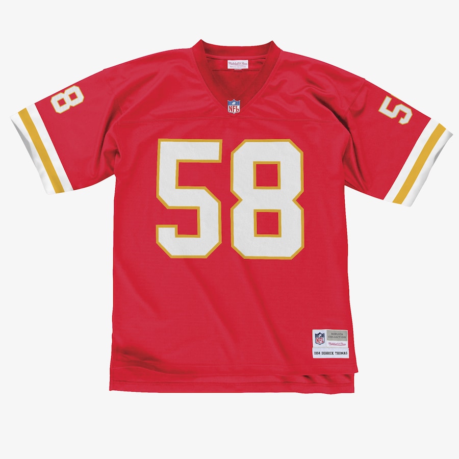 Men's Derrick Thomas Red Kansas City Chiefs 1994 Legacy Jersey football jersey product view 1