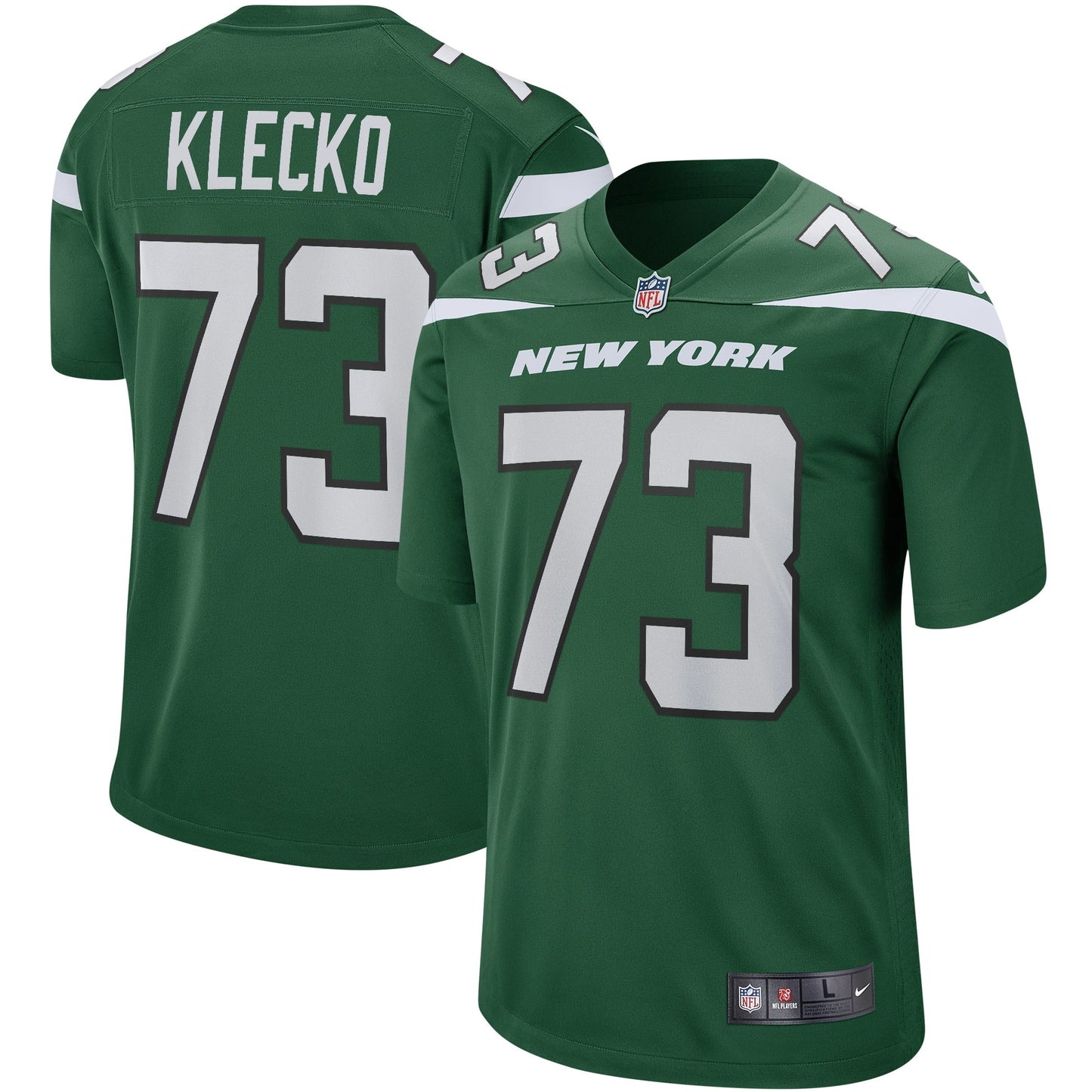 Joe Klecko New York Jets Nike Game Retired Jersey - Gotham Green football jersey product view 1