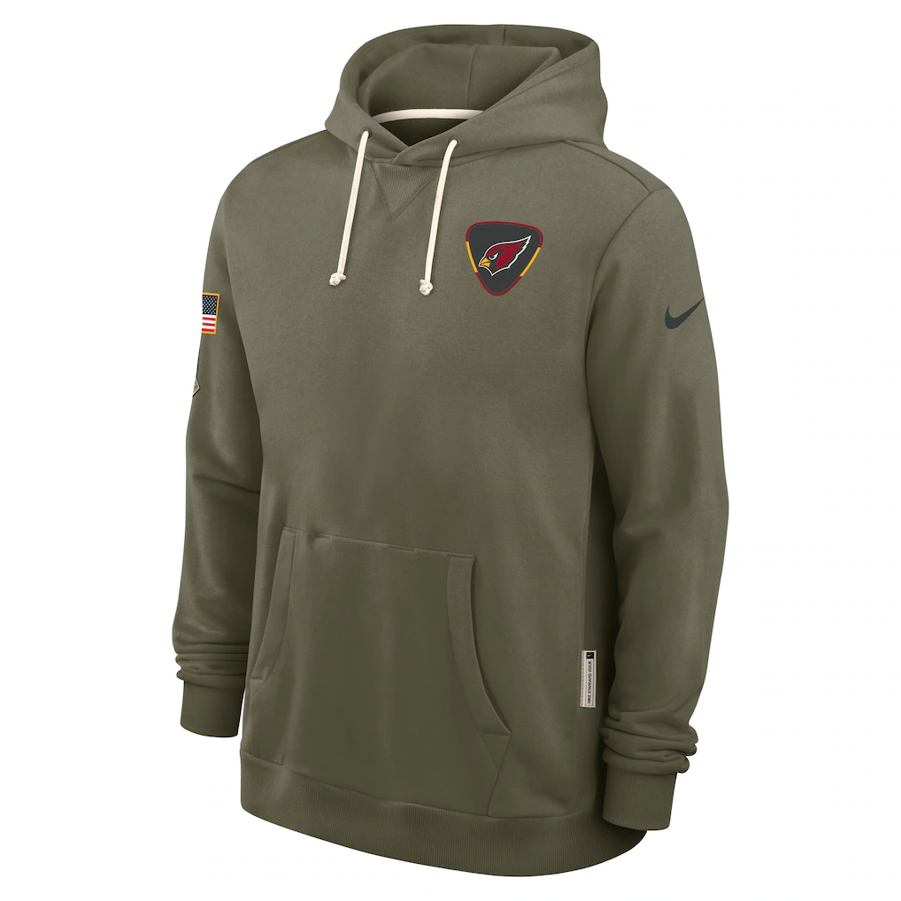 Men's Arizona Cardinals Nike Olive 2025 Salute to Service Sideline Standard Issue Dri-FIT Hoodie football jersey product view 1