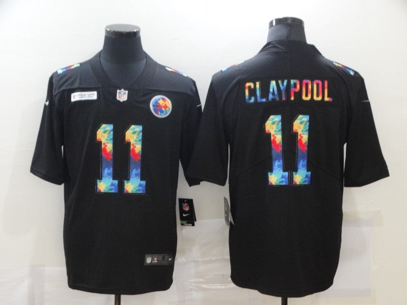 Men's Pittsburgh Steelers Chase Claypool #11 Black Game Player Jersey1 football jersey product view 1
