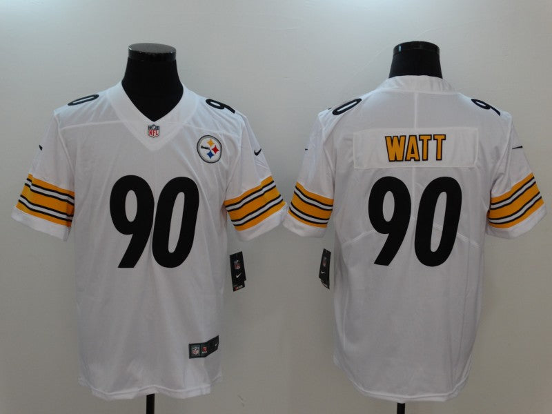 Men's Pittsburgh Steelers T.J. Watt #90 White Game Jersey1 football jersey product view 1