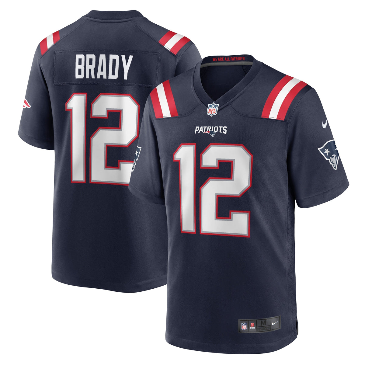 Tom Brady New England Patriots Nike Game Retired Jersey - Navy football jersey product view 1