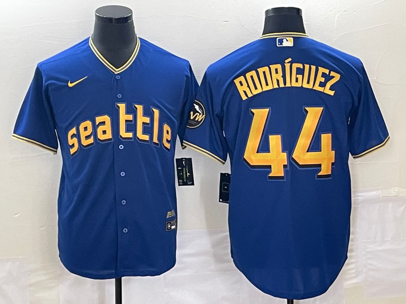 Men's Seattle Mariners Julio Rodriguez #44 Royal 2023 City Connect Replica Jersey1 baseball jersey product view 1