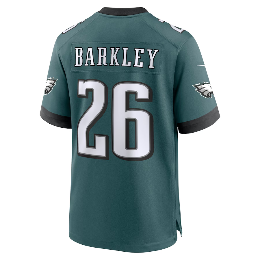 Men's Philadelphia Eagles Saquon Barkley Nike Carbon Green Super Bowl LIX Fashion Game Player Jersey football jersey product view 3