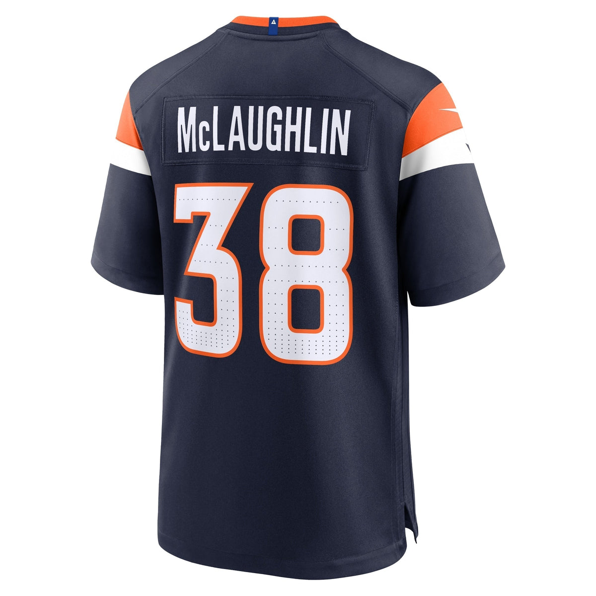Jaleel McLaughlin Denver Broncos Nike Alternate Game Jersey - Navy football jersey product view 3