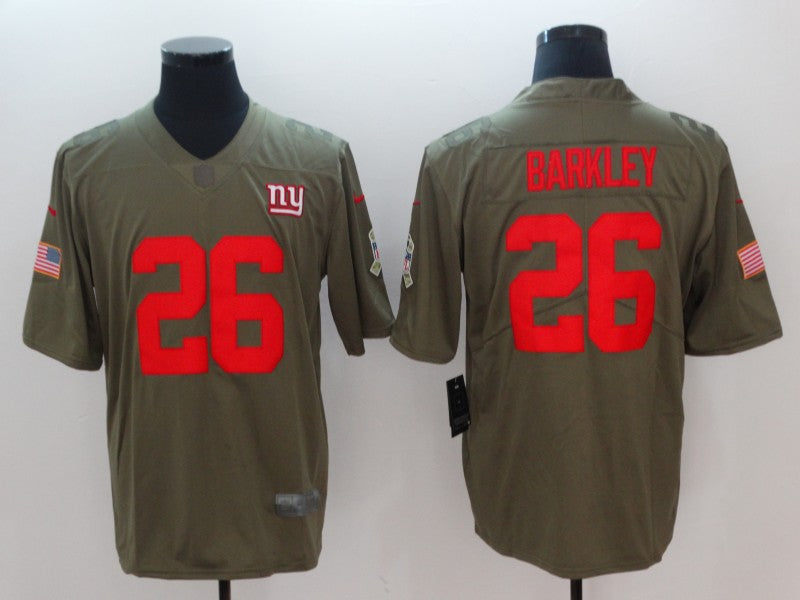 Men's New York Giants Saquon Barkley #26 Brown Authentic Game Jersey1 football jersey product view 1