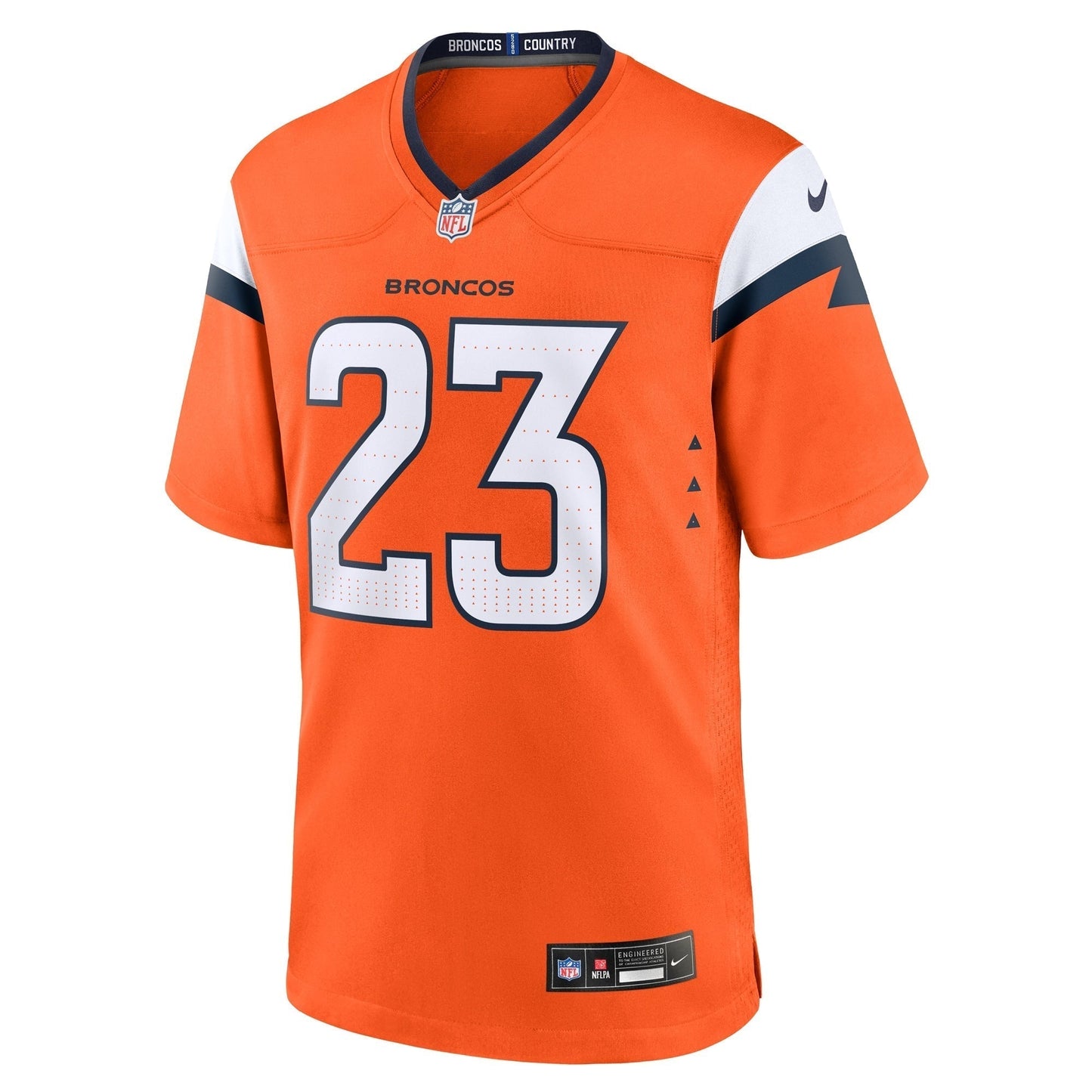 Audric Estime Denver Broncos Nike Team Game Jersey - Orange football jersey product view 2