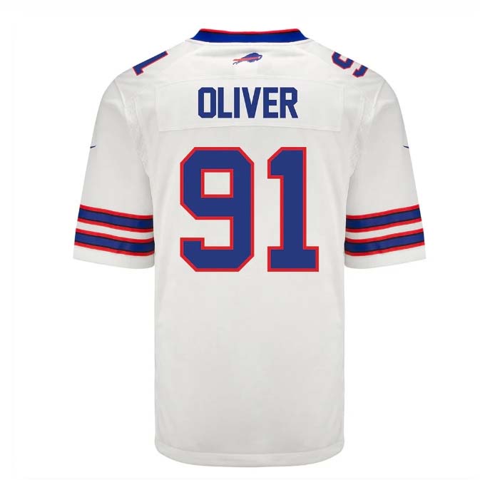 B.Bills #91 Ed Oliver Player Game Jersey - White Stitched American Football Jerseys football jersey product view 1