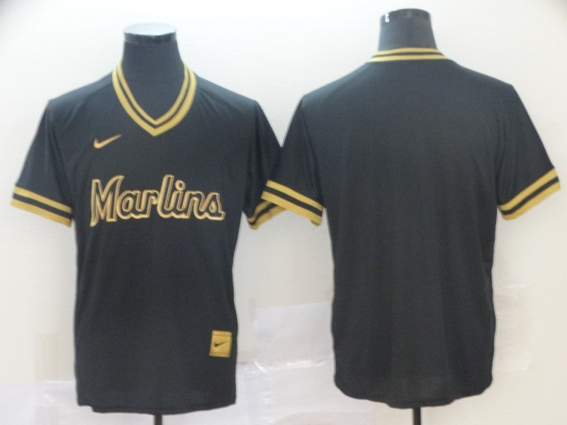 Men's Miami Marlins Black Replica Blank Jersey1 baseball jersey product view 1
