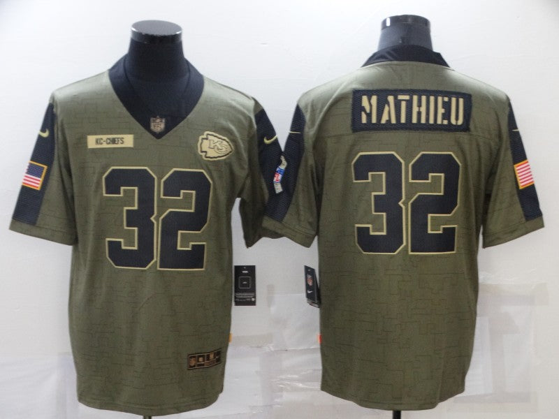 Men's Kansas City Chiefs Tyrann Mathieu #32 Brown Game Jersey1 football jersey product view 1