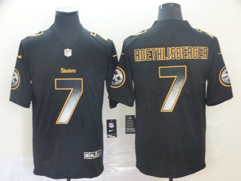 Men's Pittsburgh Steelers Ben Roethlisberger #7 Black Authentic Game Jersey1 football jersey product view 1