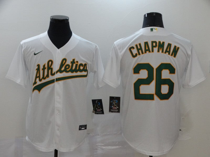 Men's Oakland Athletics Matt Chapman #26 White Replica Player Jersey1 baseball jersey product view 1