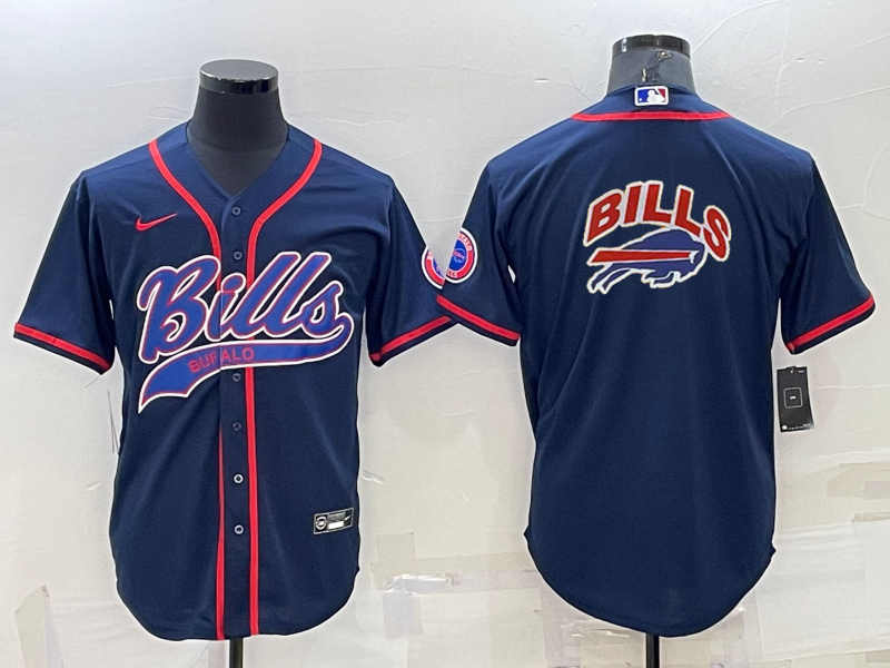 Men's Buffalo Bills Navy Game Jersey1 football jersey product view 1