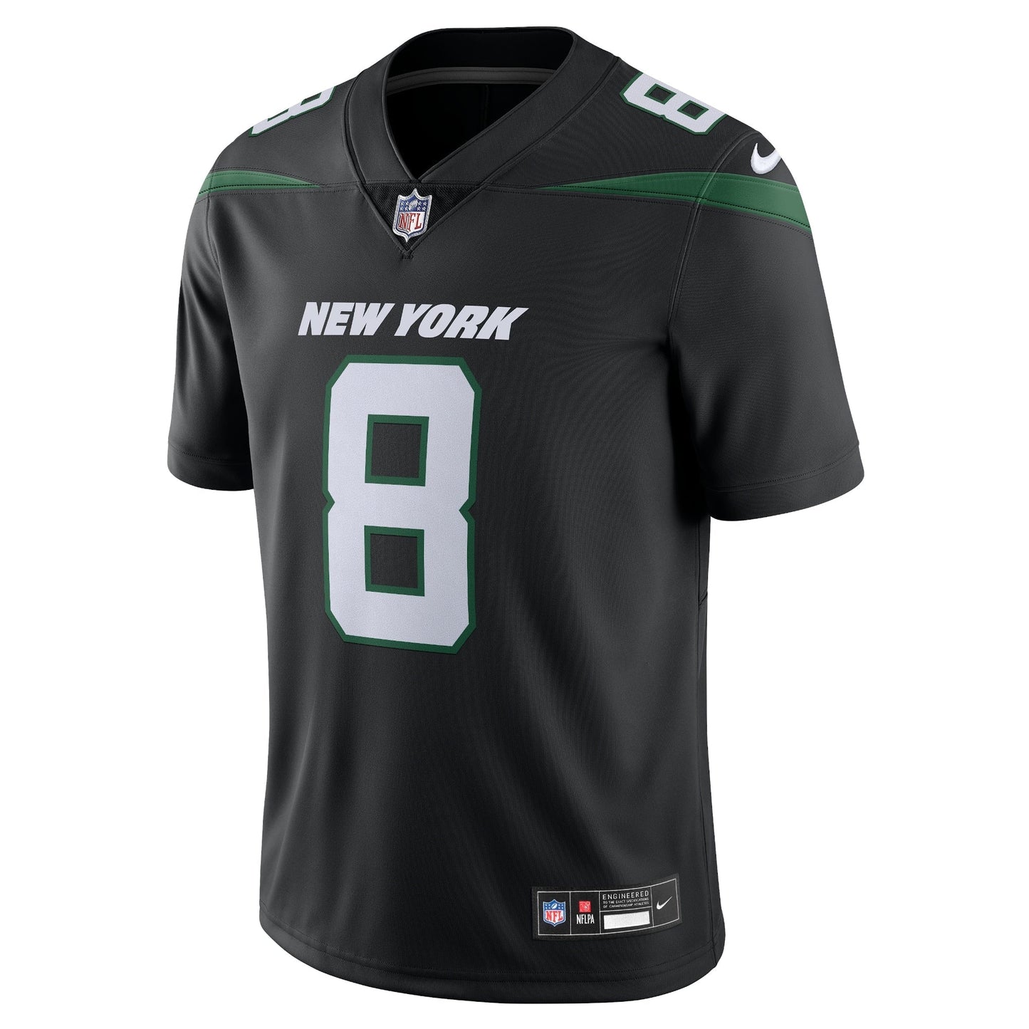 Aaron Rodgers New York Jets Nike Vapor Untouchable Limited Jersey - Black football jersey product view 2