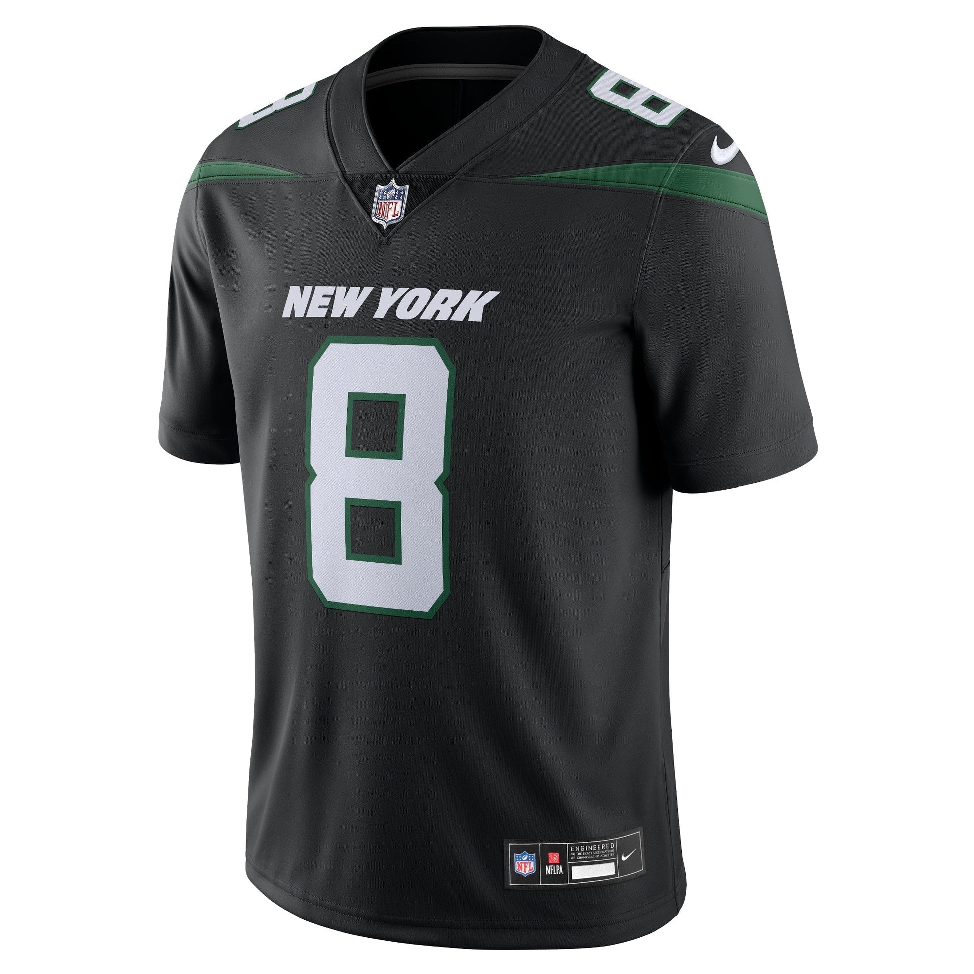 Aaron Rodgers New York Jets Nike Vapor Untouchable Limited Jersey - Black football jersey product view 2