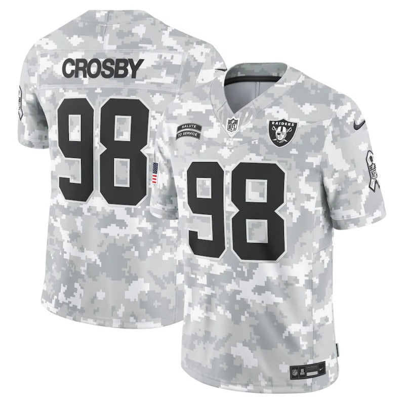 Maxx Crosby Las Vegas Raiders Salute To Service 2024 Jersey football jersey product view 1