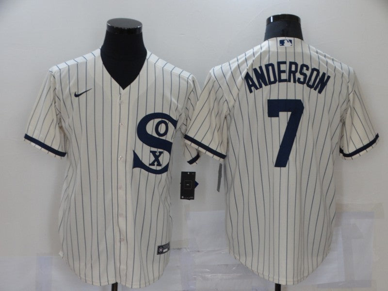 Men's Chicago White Sox Tim Anderson #7 Beige Replica Baseball Jersey1 baseball jersey product view 1