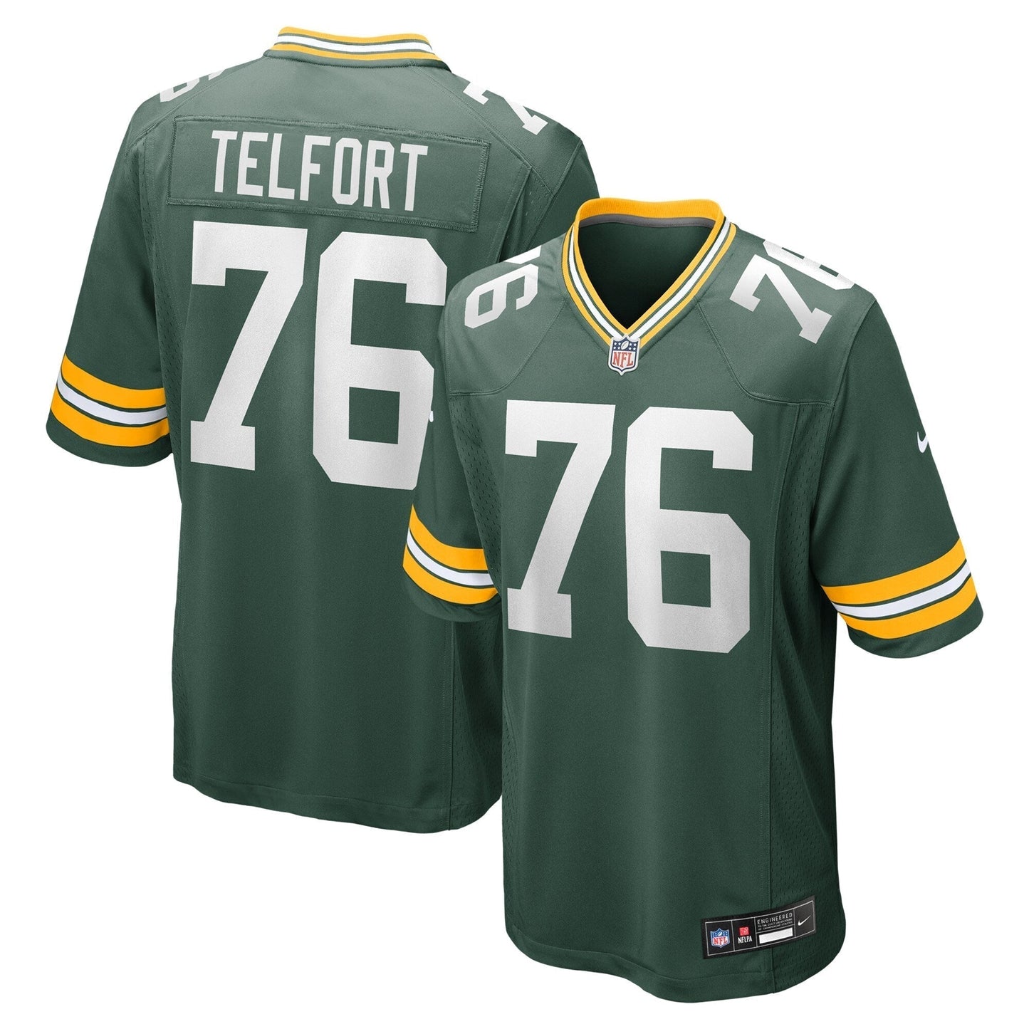 Kadeem Telfort Green Bay Packers Nike Game Jersey - Green football jersey product view 1