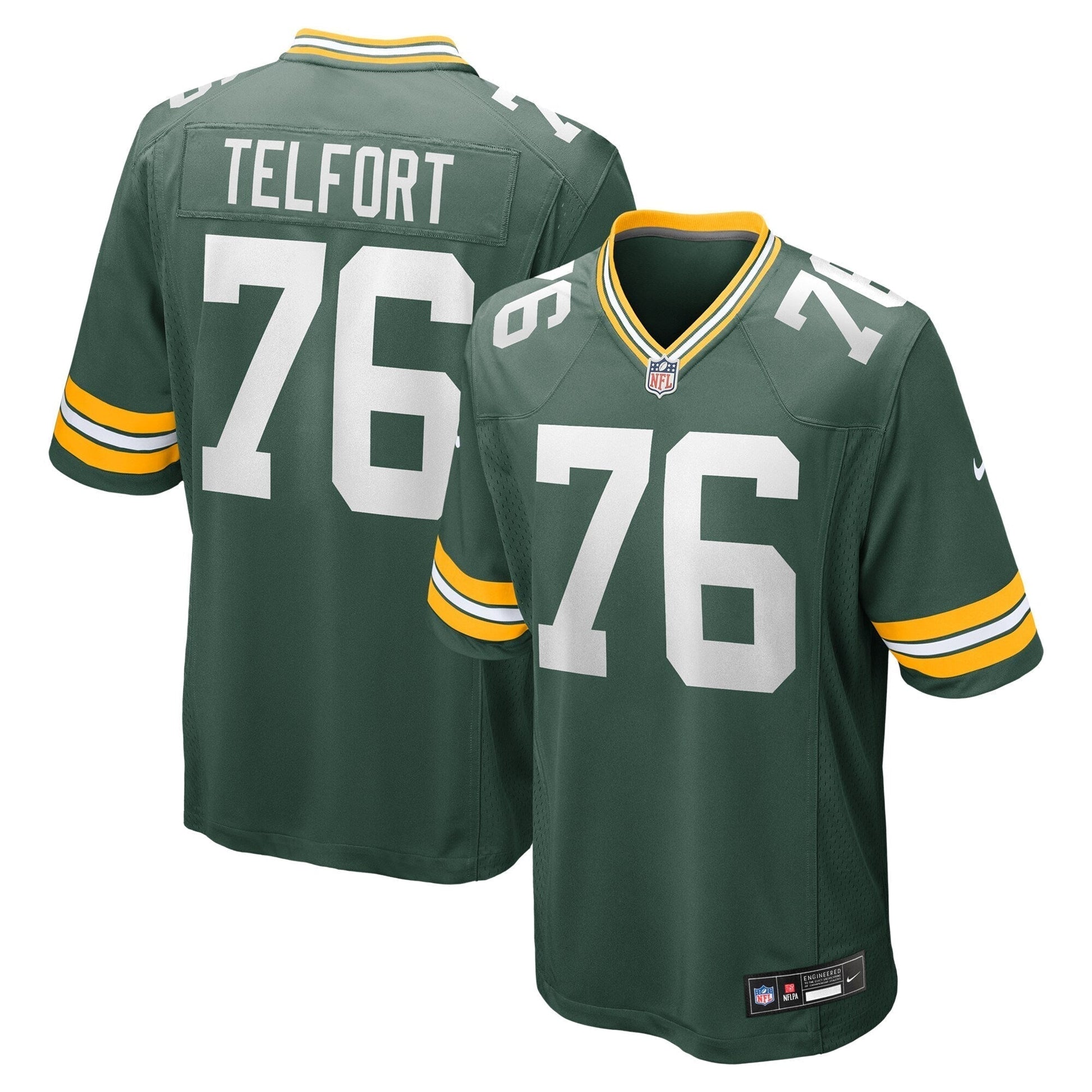 Kadeem Telfort Green Bay Packers Nike Game Jersey - Green football jersey product view 1