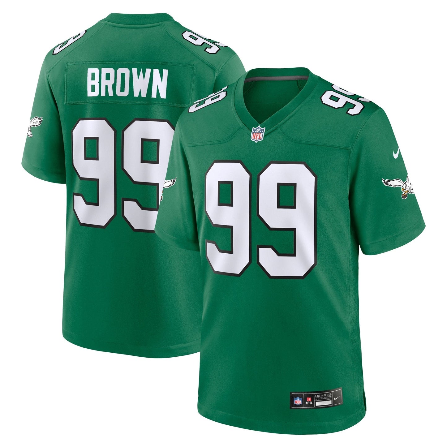 Jerome Brown Philadelphia Eagles Nike Alternate Game Jersey - Kelly Green football jersey product view 1