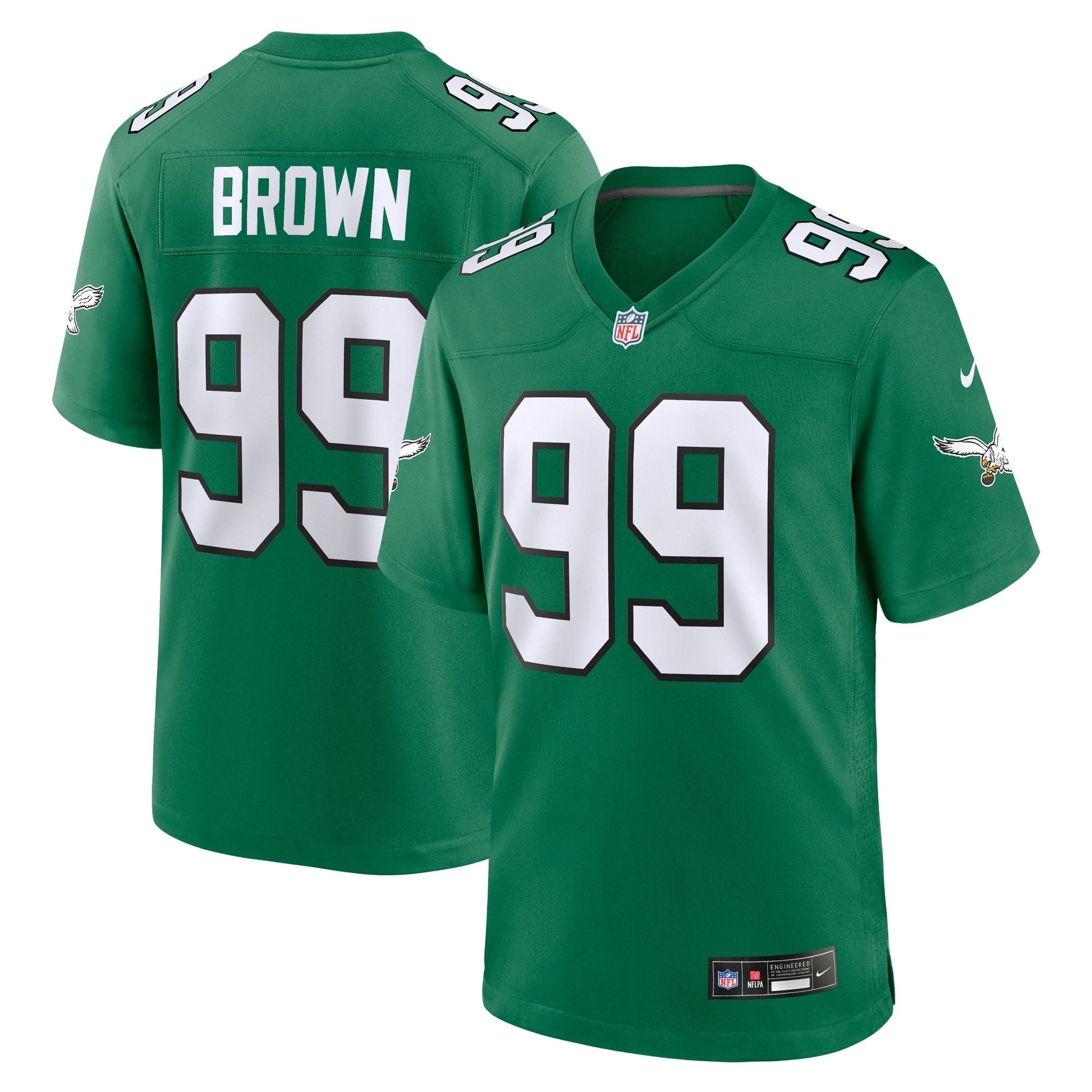 Jerome Brown Philadelphia Eagles Nike Alternate Game Jersey - Kelly Green football jersey product view 1