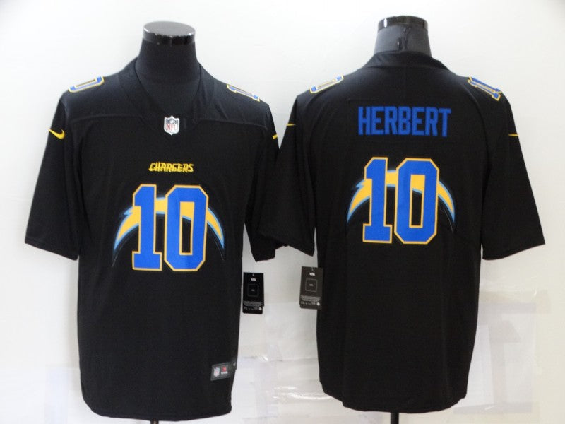 Men's Los Angeles Chargers Justin Herbert #10 Black Game Jersey1 football jersey product view 1