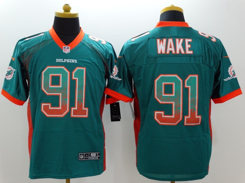 Men's Miami Dolphins Cameron Wake #91 Green Game Jersey1 football jersey product view 1
