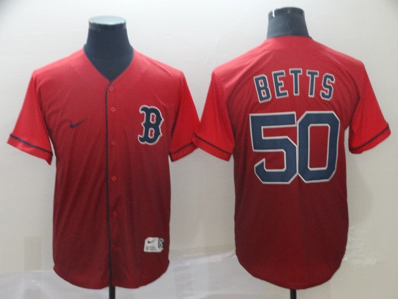 Men's Boston Red Sox Mookie Betts #50 Red Replica Player Jersey1 baseball jersey product view 1