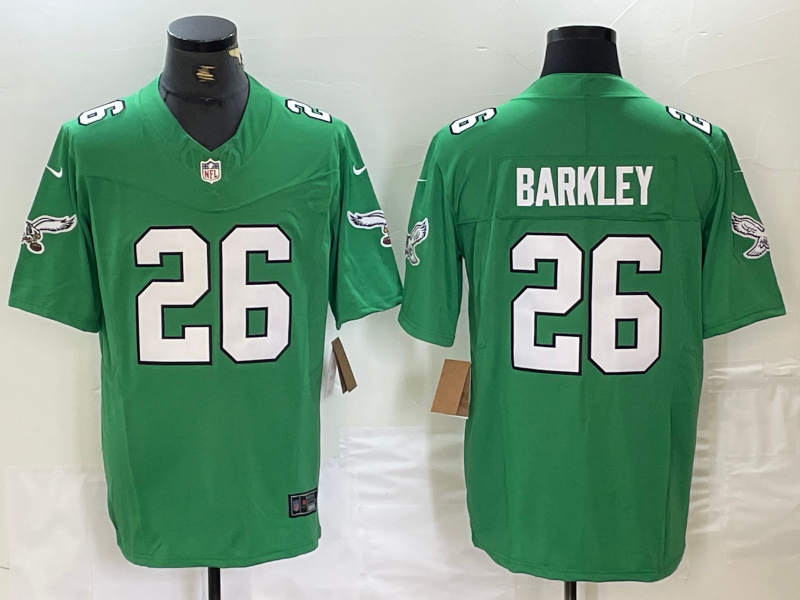 Men's Philadelphia Eagles Saquon Barkley #26 Kelly Green Vapor F.U.S.E. Limited Jersey1 football jersey product view 1