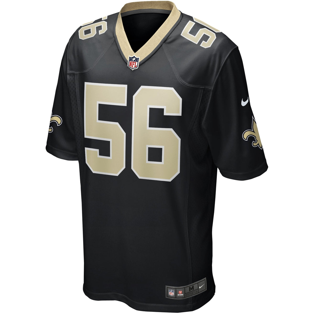 Demario Davis New Orleans Saints Nike Game Jersey - Black football jersey product view 2