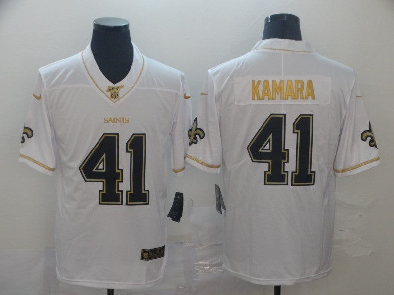 Men's New Orleans Saints Alvin Kamara #41 White Player Game Jersey1 football jersey product view 1