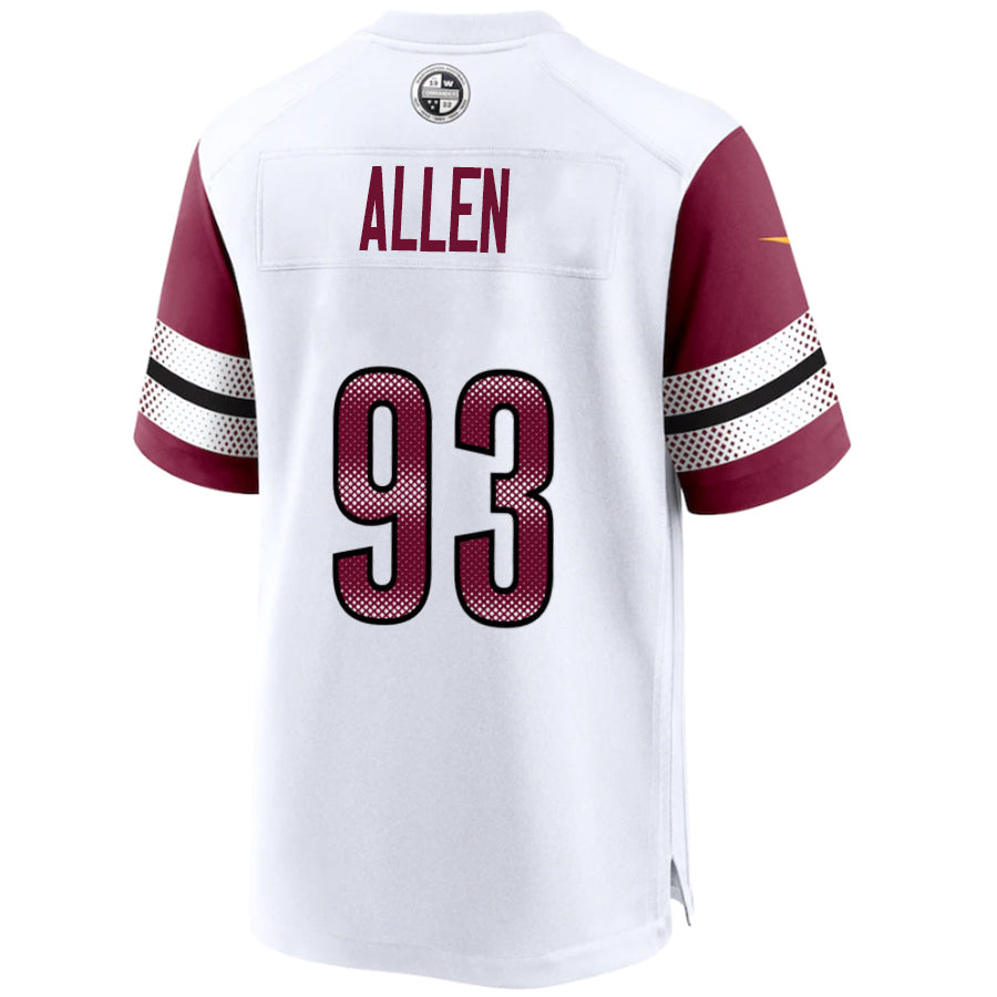 W.Commanders #93 Jonathan Allen Player White Home Game Football Jerseys football jersey product view 1