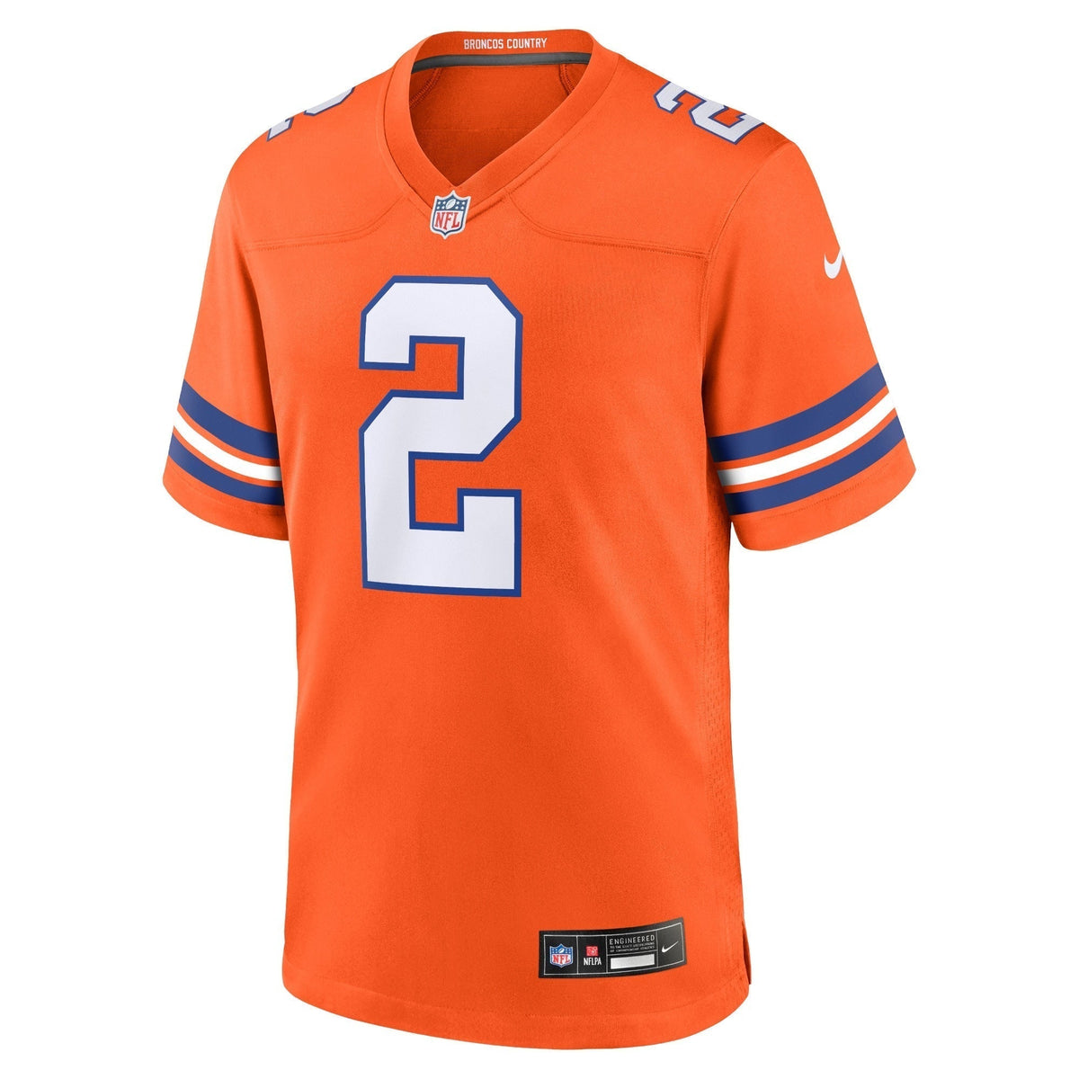 Patrick Surtain II Denver Broncos Nike Mile High Collection 1977 Throwback Game Jersey - Orange football jersey product view 2