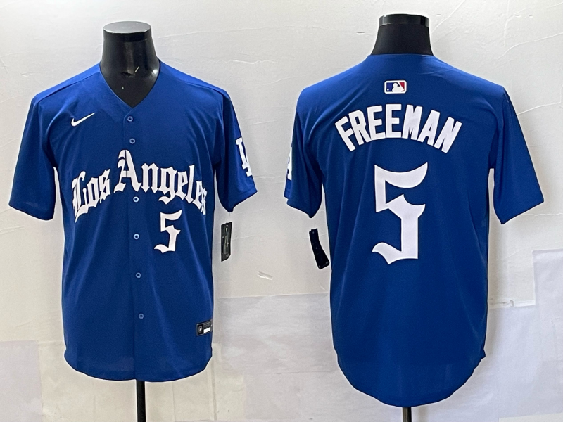 Men's Los Angeles Dodgers Freddie Freeman #5 Royal Alternate Game Jersey baseball jersey product view 1