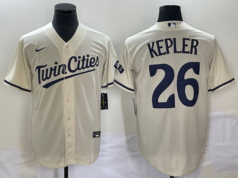 Men's Minnesota Twins Max Kepler #26 Beige Alternate Replica Player Jersey1 baseball jersey product view 1