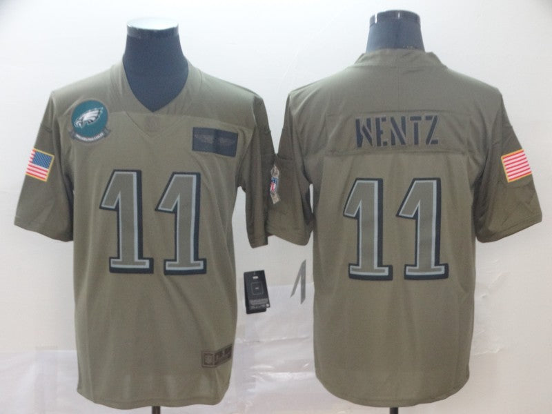 Men's Philadelphia Eagles Carson Wentz #11 Brown Team Game Jersey1 football jersey product view 1
