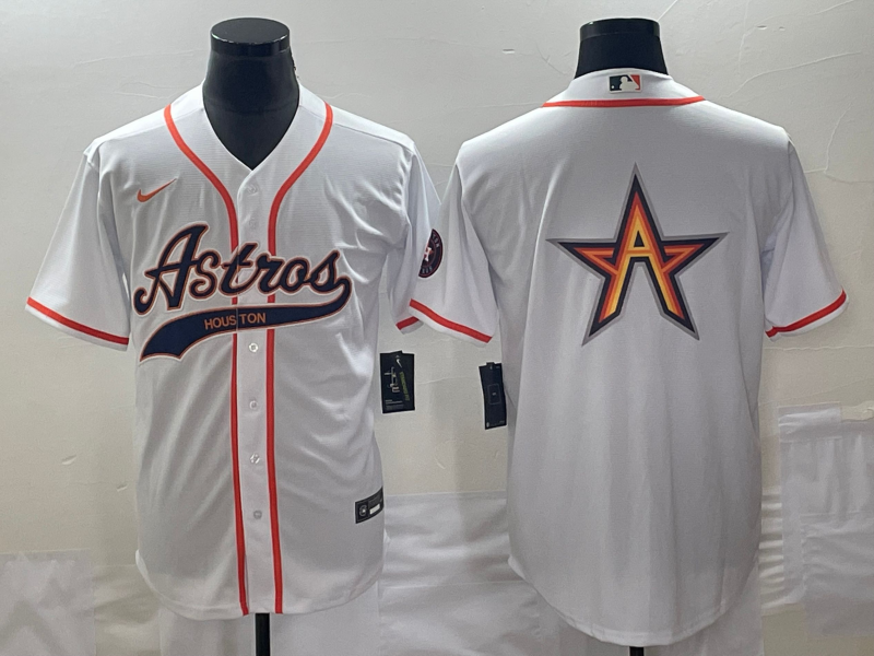 Men's Houston Astros White Alternate Replica Jersey Joint Edition baseball jersey product view 1
