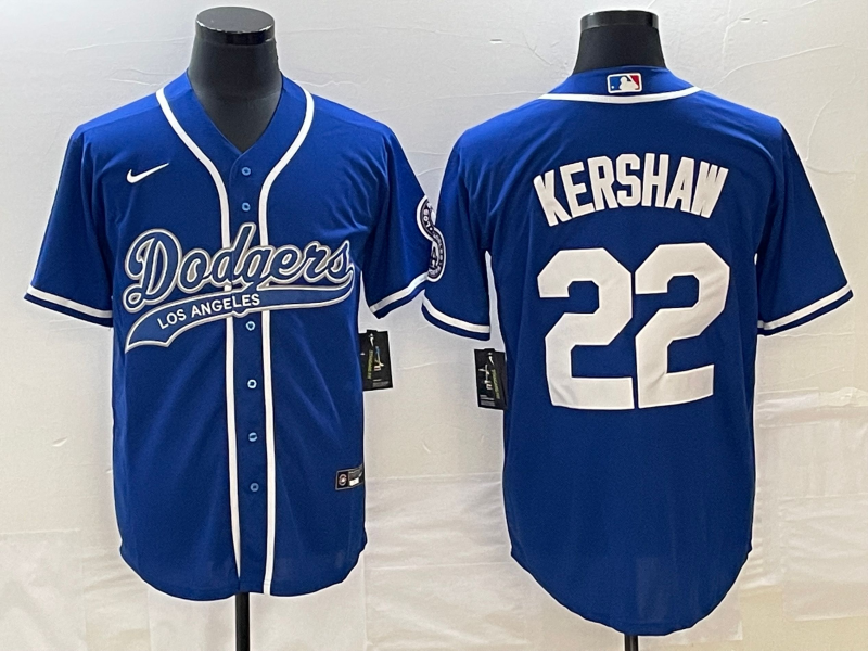 Men's Los Angeles Dodgers Clayton Kershaw #22 Royal Player Jersey1 Joint Edition baseball jersey product view 1