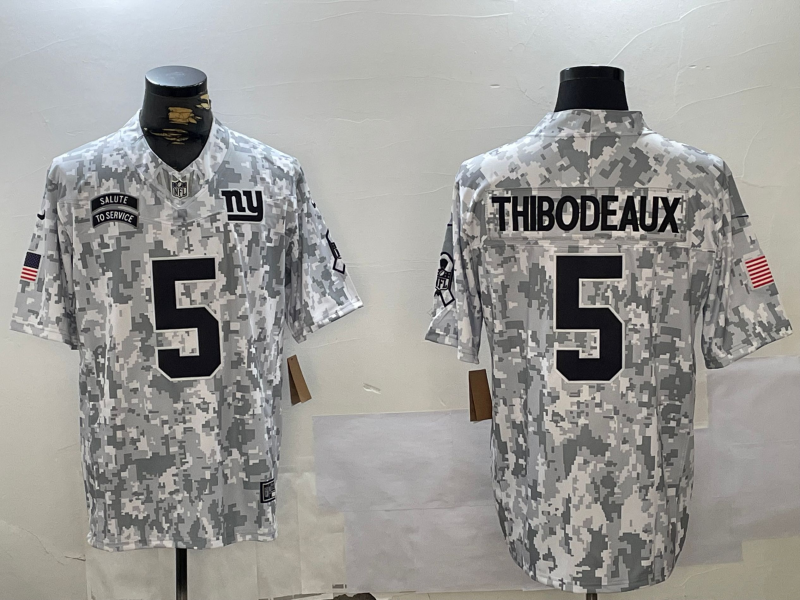 Men's New York Giants Kayvon Thibodeaux #5 Arctic Camo 2024 Salute to Service Limited Jersey1 football jersey product view 1