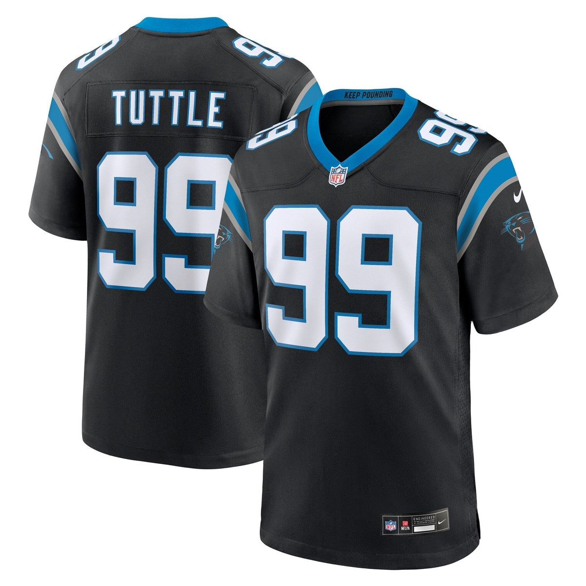 Shy Tuttle Carolina Panthers Nike Game Jersey - Black football jersey product view 1