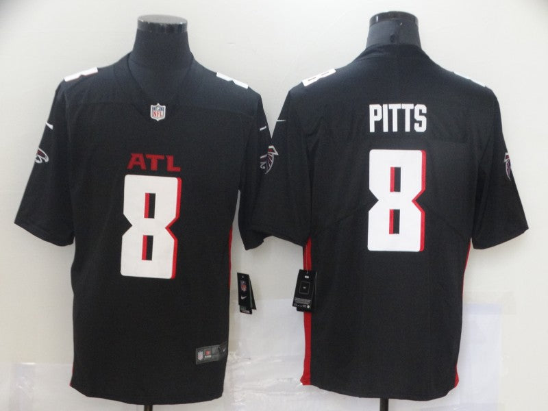Men's Atlanta Falcons Kyle Pitts #8 Black Game Player Jersey1 football jersey product view 1