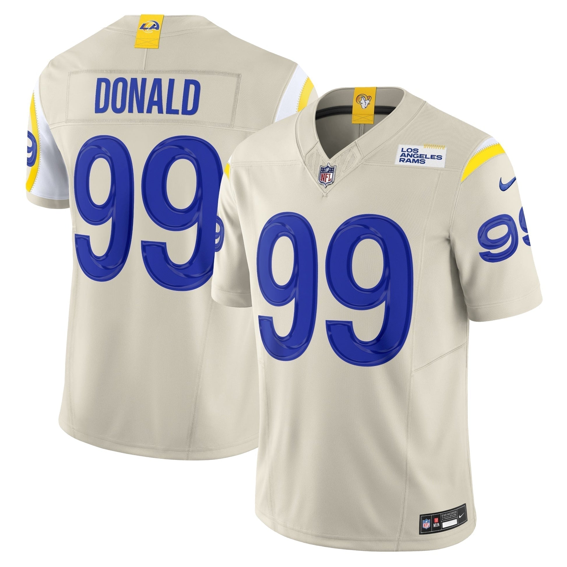 Aaron Donald Los Angeles Rams Nike Alternate Vapor F.U.S.E. Limited Jersey - Bone football jersey product view 1