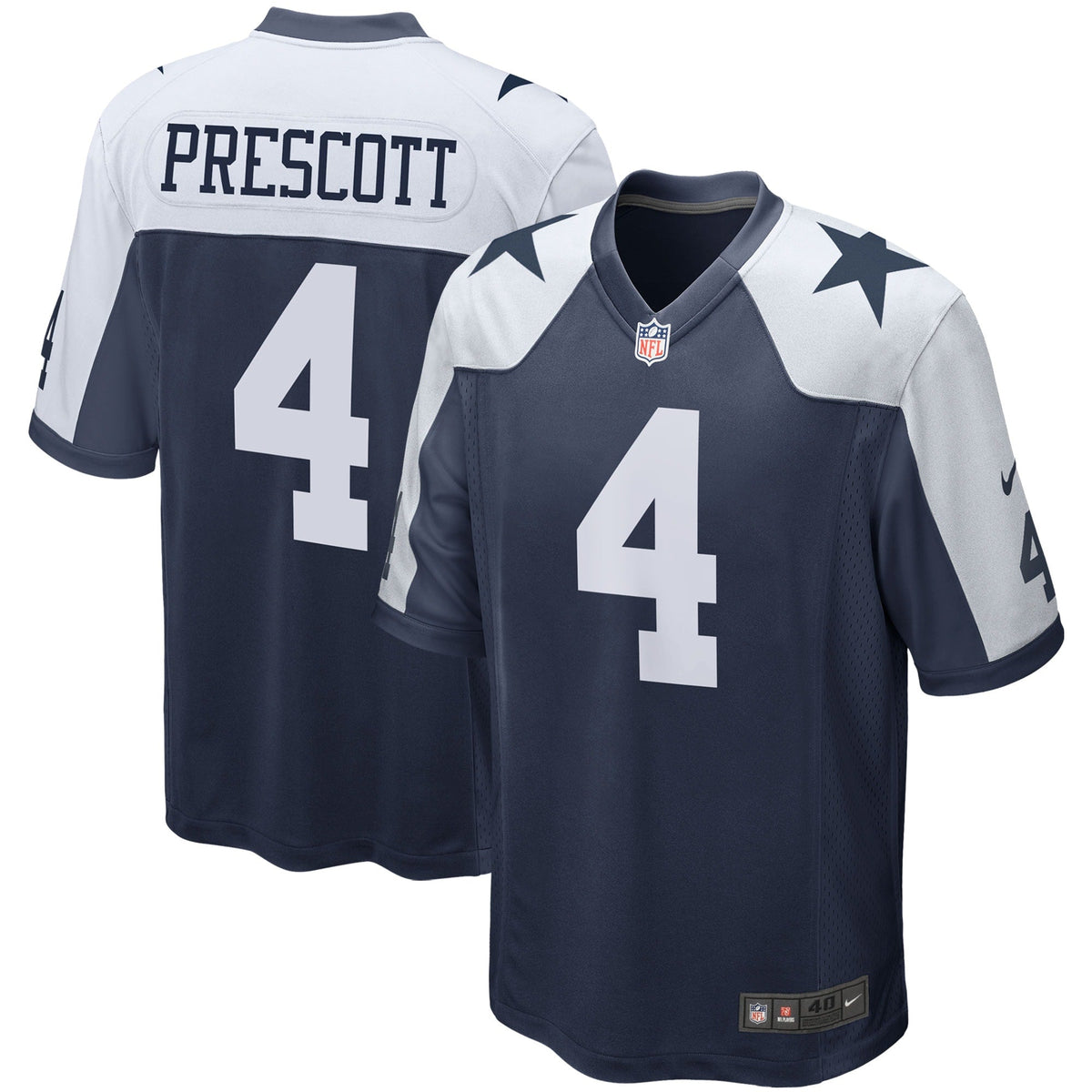 Dak Prescott Dallas Cowboys Nike Alternate Game Team Jersey - Navy football jersey product view 1