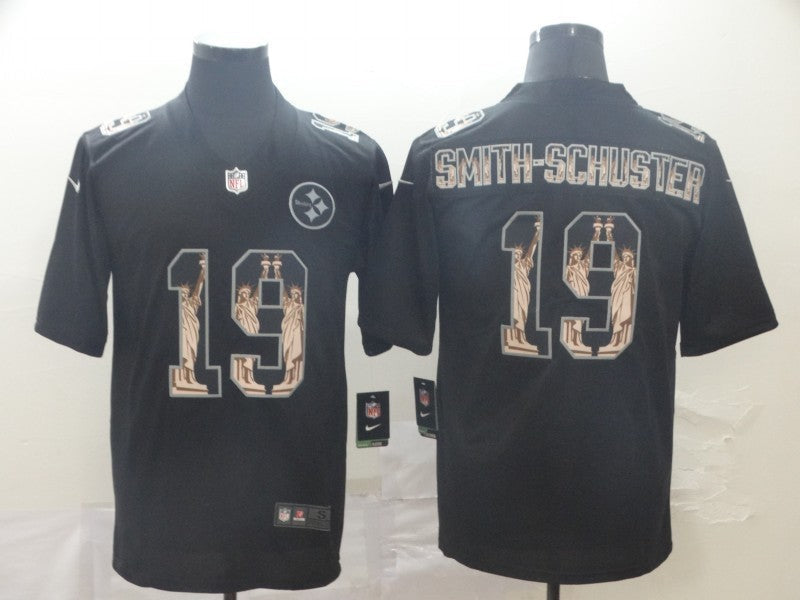 Men's Pittsburgh Steelers JuJu Smith-Schuster #19 Black Team Game Jersey1 football jersey product view 1