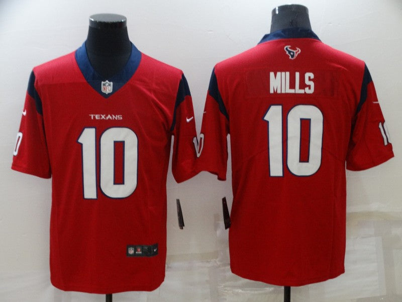 Men's Houston Texans Davis Mills #10 Red Game Jersey1 football jersey product view 1