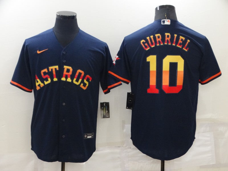 Men's Houston Astros Yuli Gurriel #10 Navy Replica Player Jersey1 baseball jersey product view 1