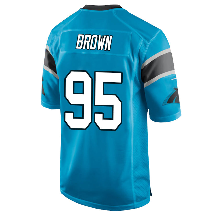 C.Panthers #95 Derrick Brown Blue Stitched Player Game Football Jerseys football jersey product view 1